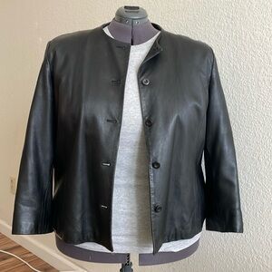 Leather jacket, Jones New York, black size 24W